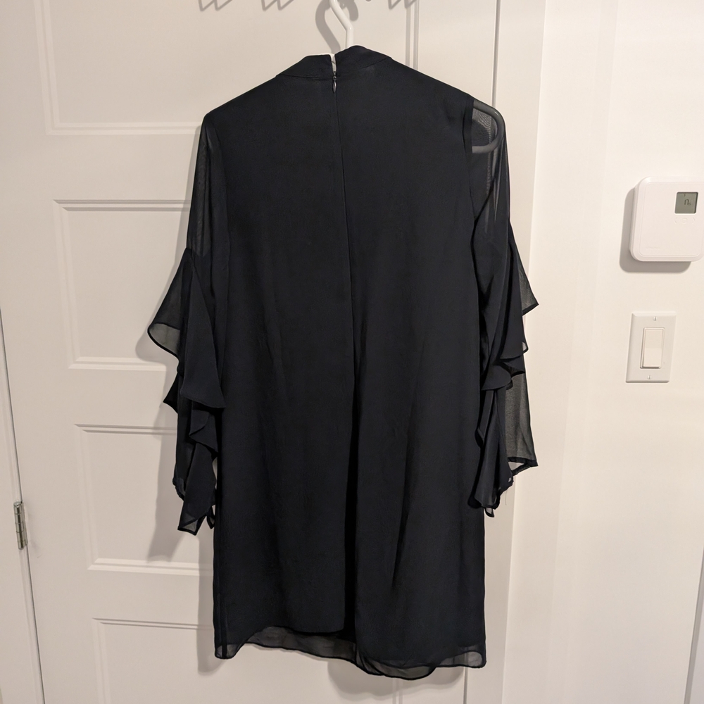 Sam Edelman/Navy Sheer Sleeve Dress Sz 8 - Picture 3 of 5